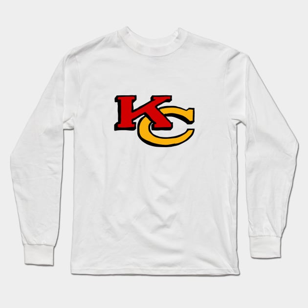 Kansas City Chiefs Hand Drawen Logo Long Sleeve T-Shirt by HamzaNabil